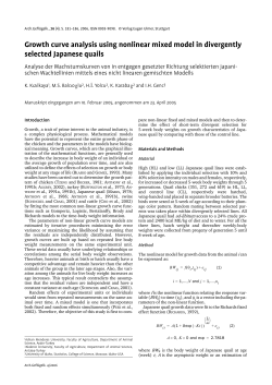 Growth curve analysis using nonlinear mixed model in divergently