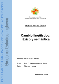 Cambio ling&uuml;&iacute;stico: l&eacute;xico y sem&aacute;ntica - TAuja