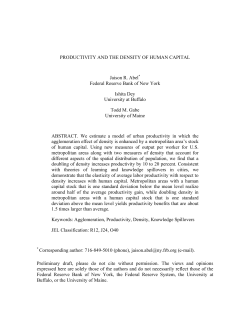 PRODUCTIVITY AND THE DENSITY OF HUMAN CAPITAL Jaison R