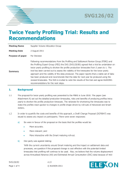 SVG126/02 Twice Yearly Profiling Trial: Results and