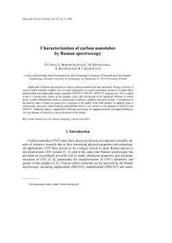 Characterization of carbon nanotubes by Raman spectroscopy