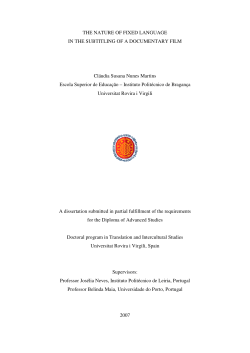 THE NATURE OF FIXED LANGUAGE IN THE SUBTITLING OF A