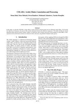 COLABA: Arabic dialect annotation and processing