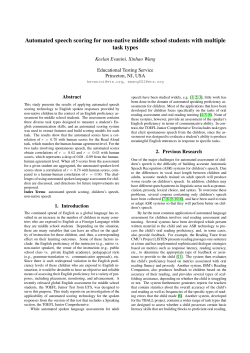 Automated speech scoring for non-native middle school students