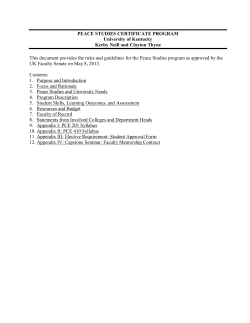 Peace Studies Certificate Program at the University