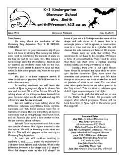 Dear Parent, So sorry about the confusion of the Monterey Bay