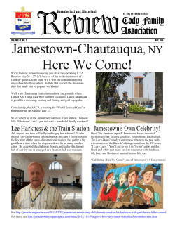 Jamestown-Chautauqua, NY Here We Come!