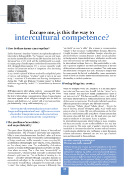 intercultural competence?