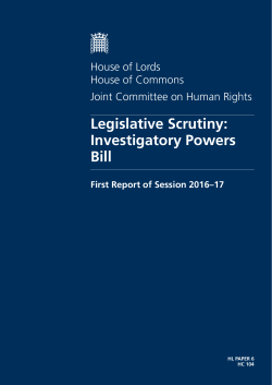 Legislative Scrutiny: Investigatory Powers Bill