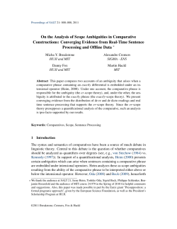 On the analysis of scope ambiguities in comparative constructions