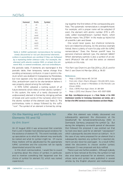 On the Naming and Symbols for Elements 115 and 112