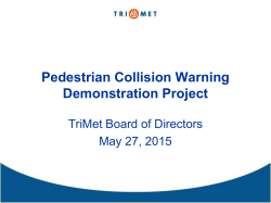 Pedestrian Collision Warning Demonstration Project