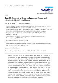 Tangible Cooperative Gestures: Improving Control and Initiative in