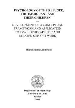 Psychology of the refugee, the immigrant and their children