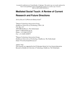 Mediated Social Touch: A Review of Current