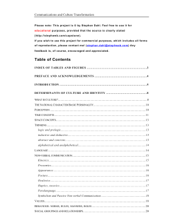 Table of Contents