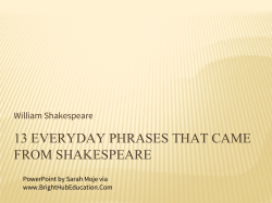 13 EVERYDAY PHRASES THAT CAME FROM SHAKESPEARE