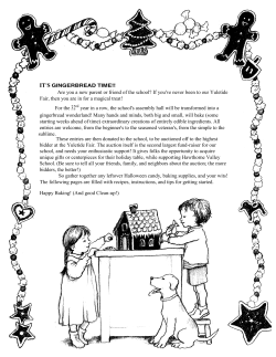 Gingerbread Contest directions, entry form, and early bidding sheet.