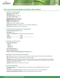 Cali Vinyl Flooring Material Safety Data Sheet