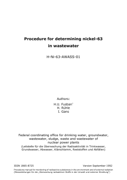 Procedure for determining nickel-63 in wastewater