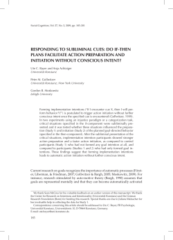 Responding to subliminal cues: Do if-then plans