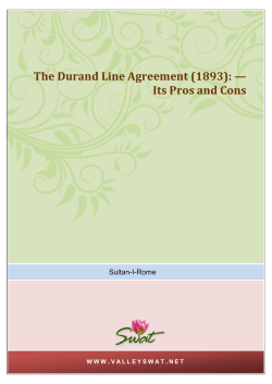 The Durand Line Agreement (1893): &mdash;Its Pros and Cons
