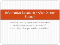 Informative Speaking / After Dinner Speech