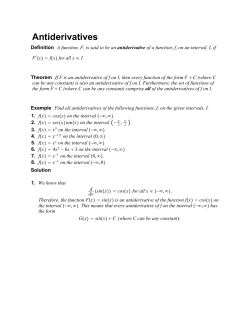 Antiderivatives
