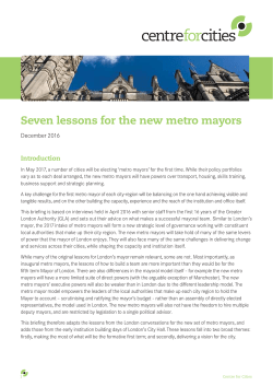 Seven lessons for the new metro mayors