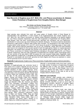 New Records of Euglena acus (O.F. M&uuml;ll.) Ehr. and Phacus