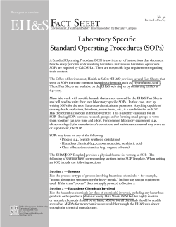 Laboratory-Specific Standard Operating