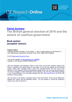 The British general election of 2010 and the advent of coalition
