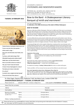 Shakespearean Banquet vs4- Feb 16