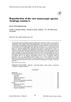Reproduction of the rare monocarpic species