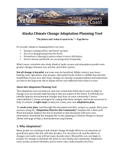 Alaska Climate Change Adaptation Planning Tool