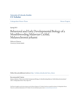 Behavioral and Early Developmental Biology of a