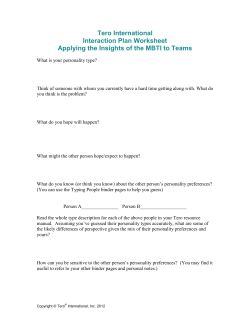 Understanding the Myers-Briggs Type Indicator