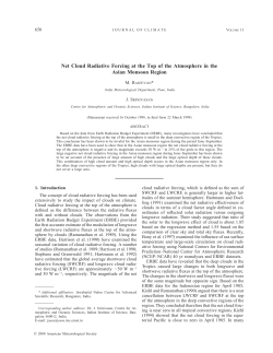 Net Cloud Radiative Forcing at the Top of the Atmosphere in the