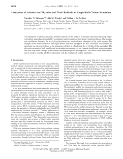 Adsorption of Adenine and Thymine and Their Radicals on Single
