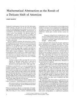 Mathematical Abstraction as the Result of a Delicate Shift of Attention