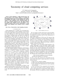 Taxonomy of cloud computing services