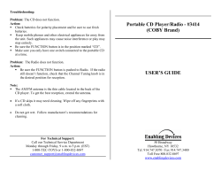 Portable CD Player/Radio - #3414 (COBY Brand) USER`S GUIDE