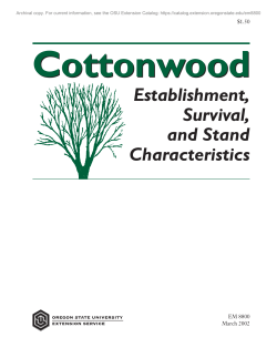 Cottonwood Establishment, Survival, and Stand Characteristics, EM