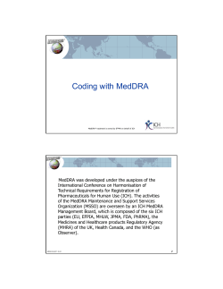 Coding with MedDRA