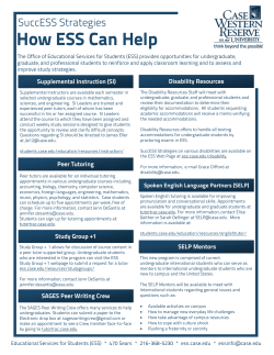 Success Strategies: How ESS Can Help