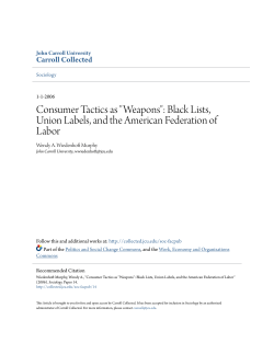 Black Lists, Union Labels, and the American Federation of Labor