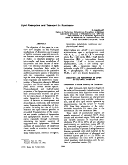Lipid Absorption and Transport in Ruminants