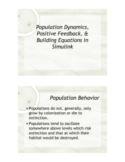 Population Dynamics I ()