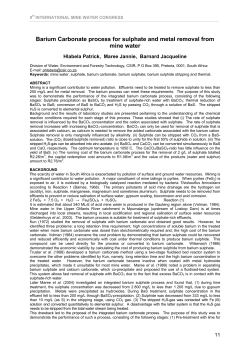 Barium Carbonate process for sulphate and metal removal from