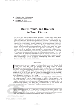 Desire, Youth, and Realism in Tamil Cinema